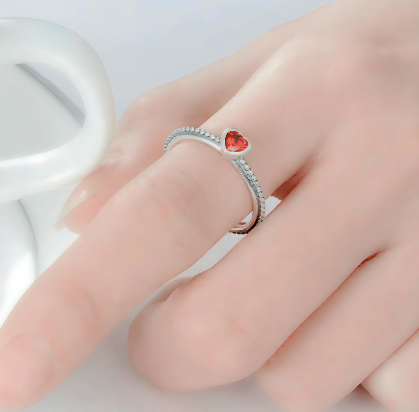 925 Silver Heart-Shaped Ring