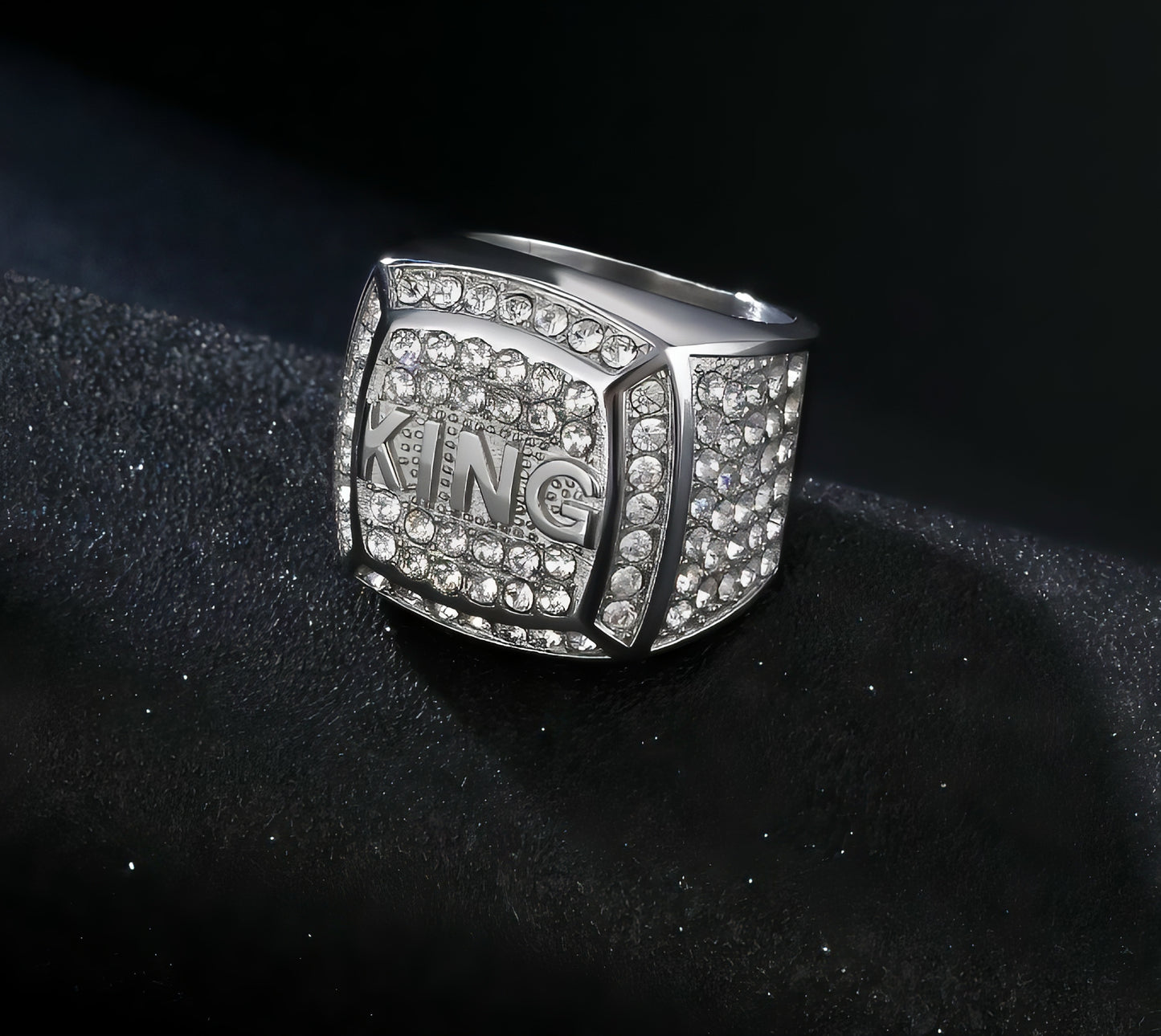 Titanium Steel Gold-Plated Diamond Ring