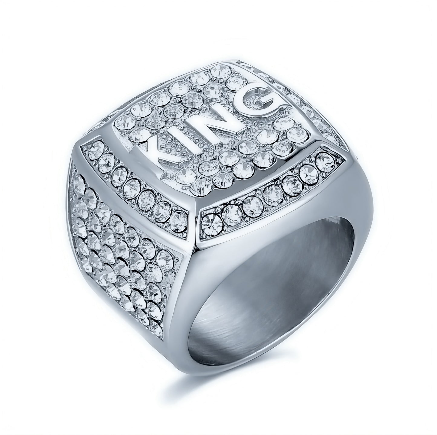 Titanium Steel Gold-Plated Diamond Ring