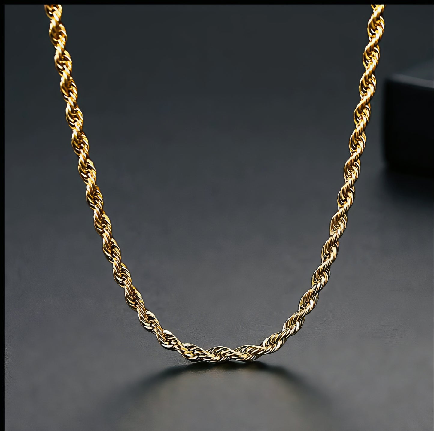 18K Gold Twisted Chain, Hip Hop Punk Necklace for All