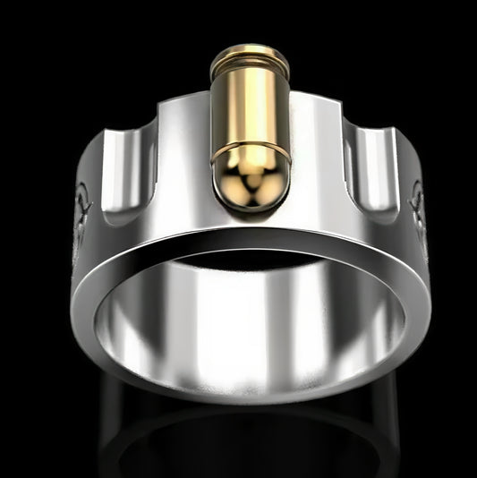 Creative Gold Bullet Metal Ring Design