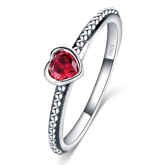 925 Silver Heart-Shaped Ring